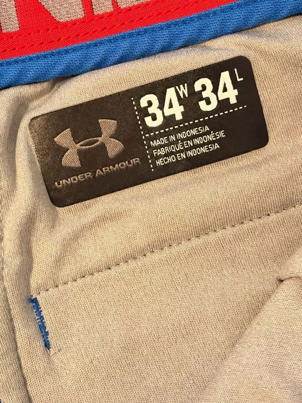Under Armour Men's Performance Athletic Blue Chino Pants Size 34x34